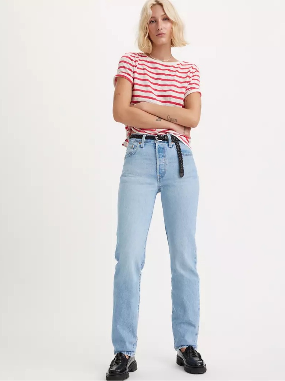 Levi’s 501 Original Fit Straight Leg Jeans Luxor Last Light Wash Blue W27 L30
